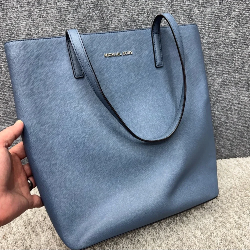 Michael Kors‎ large Blue Saffiano Tote Handbag Purse (no shoulder strap) - Picture 14 of 15